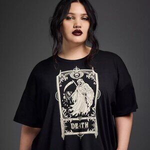Nightfall Death Tarot Card Cropped Tee (5X/28)